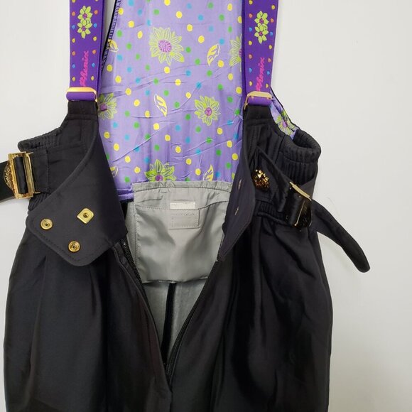 Phenix Women's Ski Snow Board Overall Pants Black Purple Size 12 Retro Vintage - Picture 3 of 16